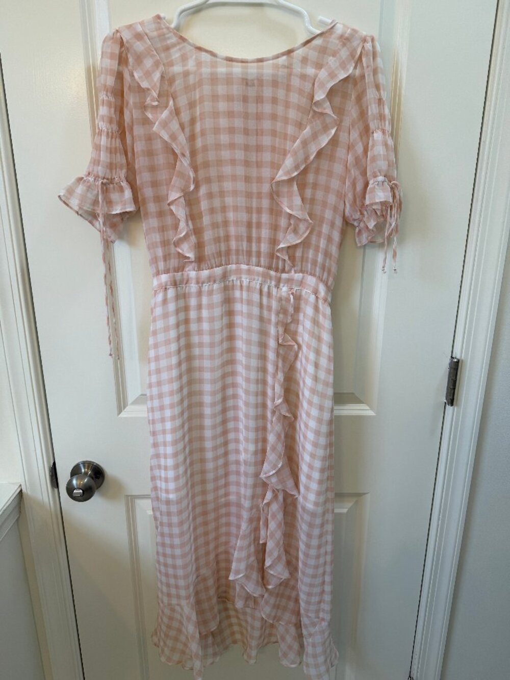 For Love & Lemons Pink Gingham Ruffle Dress Size M
